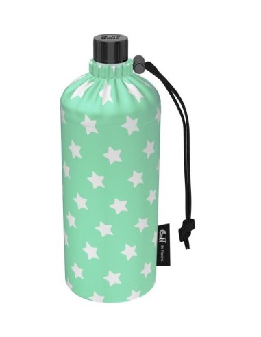 Botella de cristal con protección Emil (300ml) Mint con estrellas