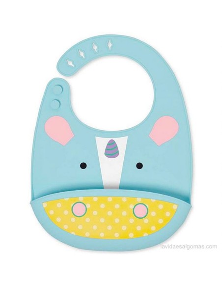 Babero de silicona unicornio. Skip hop