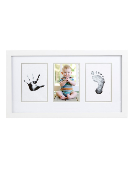 Marco pared huella bebé, color blanco, Pearhead