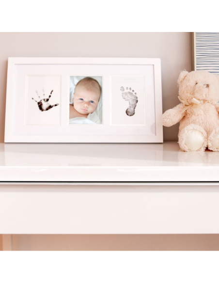 Marco pared huella bebé, color blanco, Pearhead