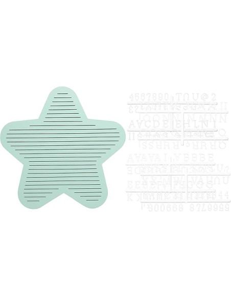 Panel letras de madera con forma de estrella. Pearhead.