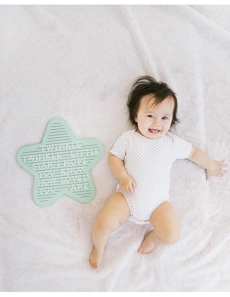 Panel letras de madera con forma de estrella. Pearhead.