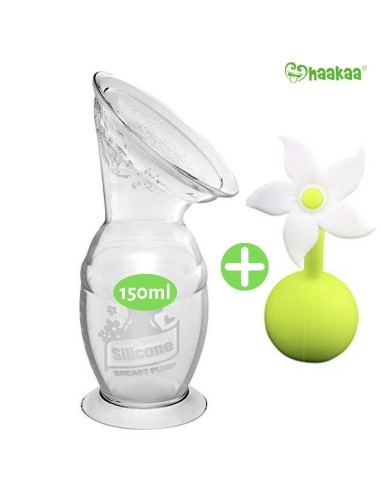 Recolector de silicona, con tapa Flor blanca, Haakaa, 150ml