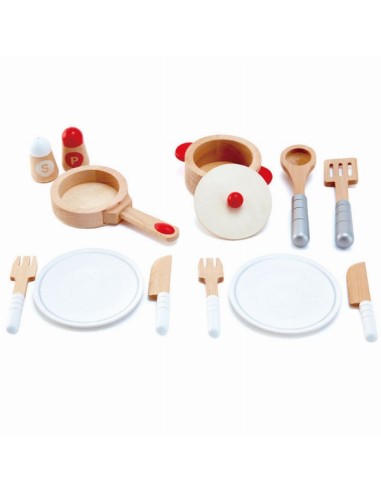 Set utensilios cocinita. Hape.