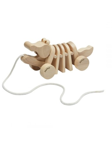 Cocodrilo de arrastre, natural. Plantoys.