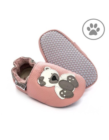 Zapato bebé suave con huella, Oso polar. Liliputi.