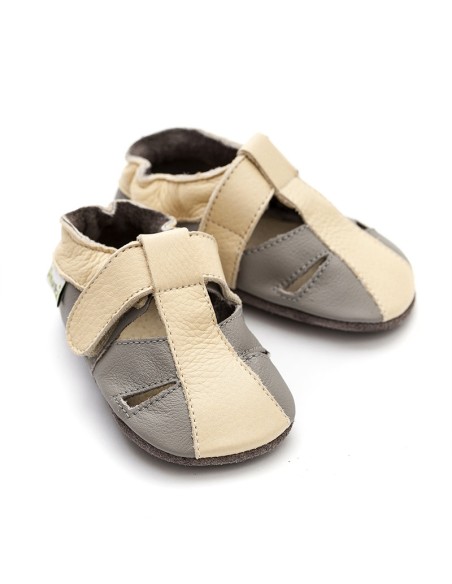 Sandalia bebé suave, Atacama gris. Liliputi.