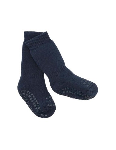 Calcetines de algodón antideslizantes azul marino. Go baby Go