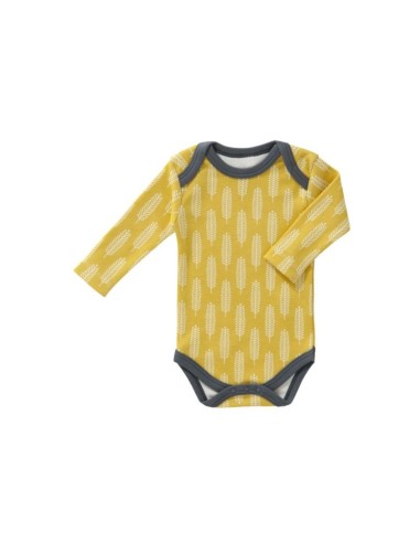 Body manga larga, Havre vintage yellow. Fresk (3-6 meses)