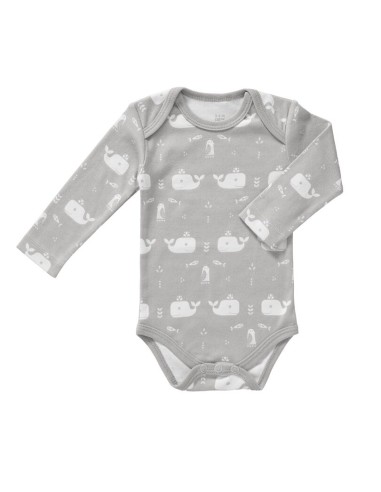 Body manga larga, Ballena gris. Fresk (6-12 meses)