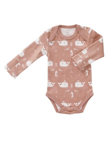 Body manga larga, Ballena rosa. Fresk (6-12 meses)