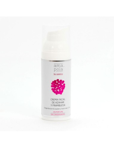 Crema facial de azahar y frambuesa. Amapola