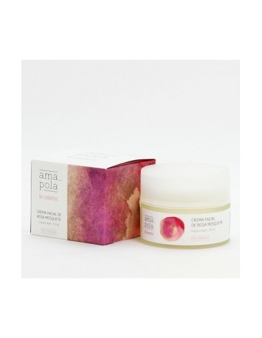 Crema facial regeneradora de Rosa mosqueta. Amapola