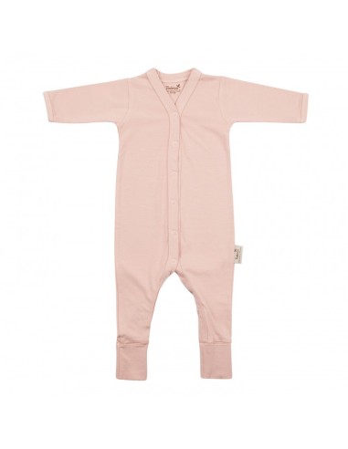 Pijama manga larga y pies, bambú, rosa, 74-80cm. Timboo