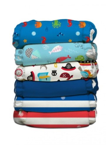 Pack 6 Pañales Talla Única Charlie Banana. Ocean adventure
