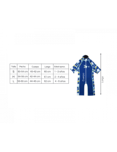 Neopreno con protección solar 1-2 años, up in the air. 2