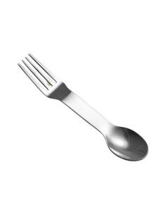 Tenedor-cuchara en acero inoxidable. Pulito