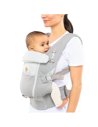 Mochila de porteo Adapt soft flex mesh, gris perla. ErgoBaby