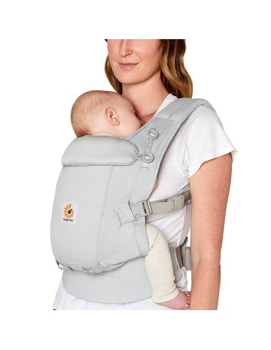 Mochila de porteo Adapt soft touch, gris perla. ErgoBaby