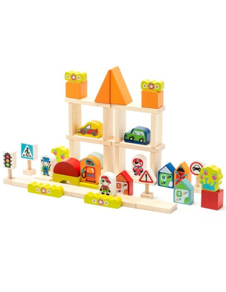 Bloques de Construcción de Madera-Ciudad. Cubika