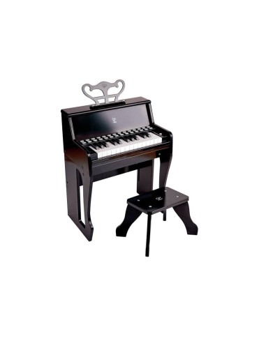 Aprende piano negro con luces y taburete. Hape