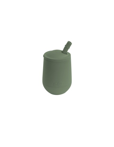 Mini cup con tapa y pajita de silicona, oliva. Ezpz(120ml)