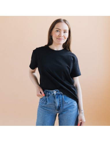 Camiseta premamá y lactancia oversize, negra. Love & Carry