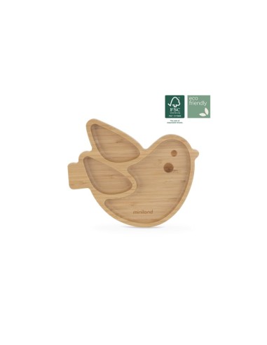 Plato con ventosa, bambú chick. Miniland