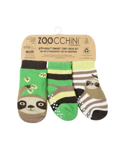 Conjunto 3 pares de calcetines, perezoso. Zoocchini (0-24 meses)