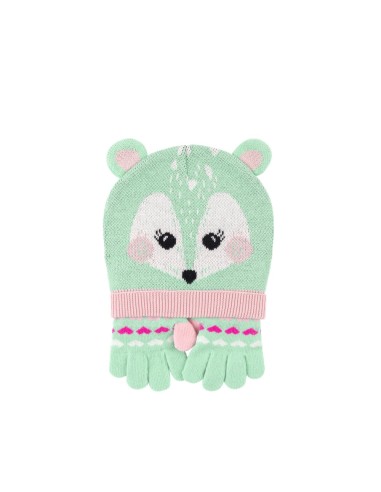 Conjunto Gorro y Guantes, cervatillo. Zoocchini.