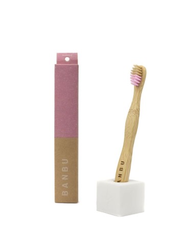 Cepillo de dientes infantil, suave rosa. Banbu