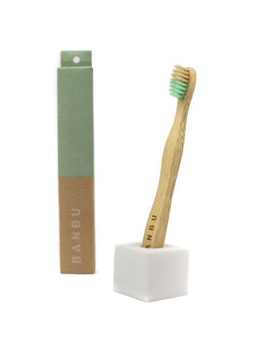 Cepillo de dientes infantil, suave verde. Banbu