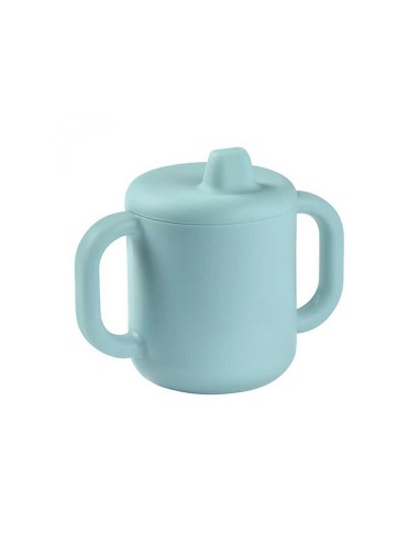 Taza de aprendizaje silicona, azul. Béaba