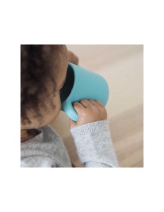 Taza de aprendizaje silicona, azul. Béaba 2