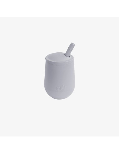 Mini cup con tapa y pajita de silicona, gris claro. Ezpz(120ml)