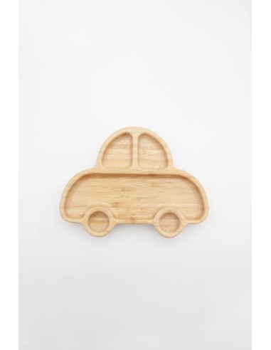 Plato de bambú con ventosa, coche. Kaisho