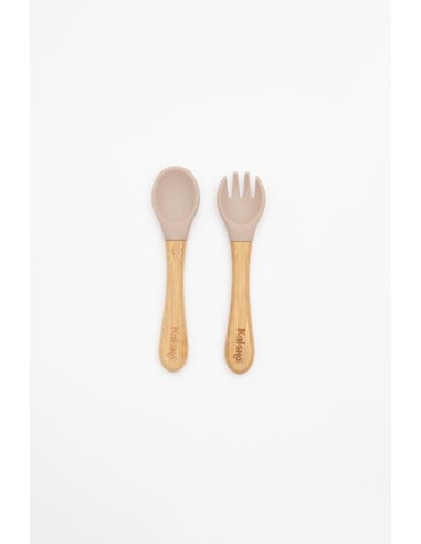 Cubiertos de bambú y silicona, beige. Kaisho