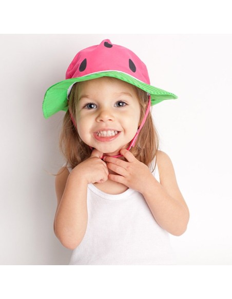 Gorro con protección solar, sandía. Zoocchini