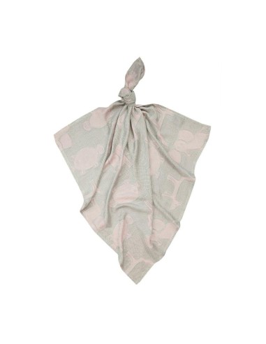 Muselina Bamboo Line. animales Gris/rosa (120x120)