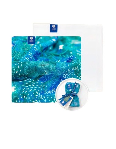 Pack 2 muselinas, Save the ocean. Bambooline (75x75)