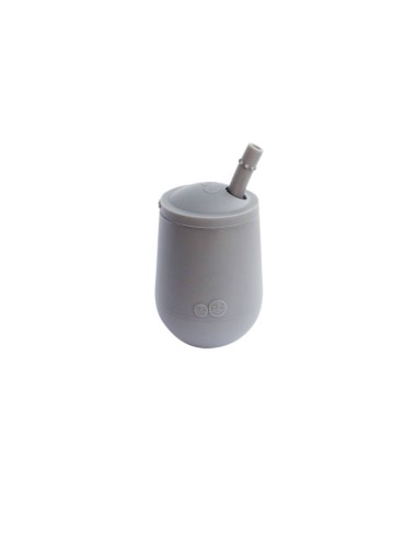 Mini cup con tapa y pajita de silicona, gris oscuro. Ezpz(120ml)