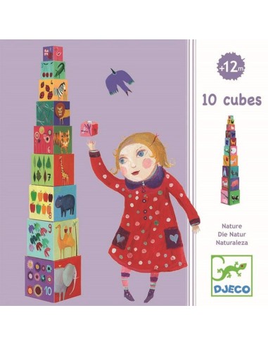 Cubos apilables, naturaleza y animales. Djeco