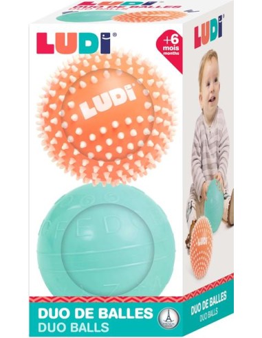 Dúo de pelotas con texturas. Ludi