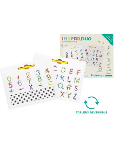 Imapad Duo Letras y Números, tablero magnético. Braintoys.