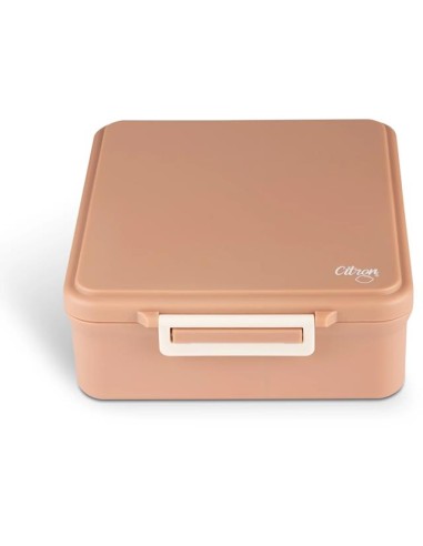 Tupper o fiambrera grande de tritán, rosa con tarro 250ml. Citron