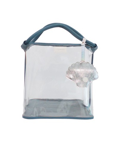 Bolso de playa azul. Play and store