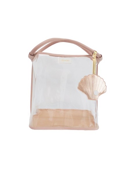 Bolso de playa rosa. Play and store