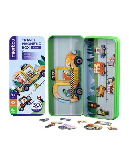 Puzzle magnético mis viajes, coches . MierEdu.