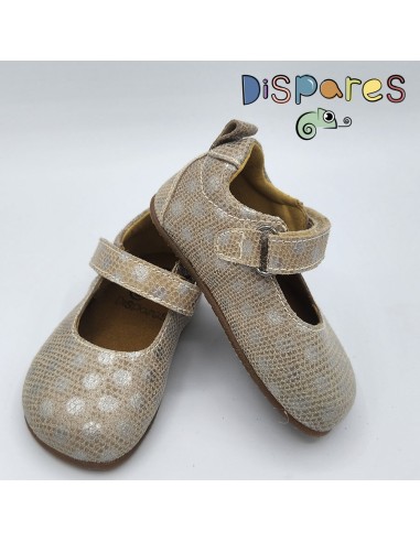 Merceditas DUNIA Lunares beige. Dispares