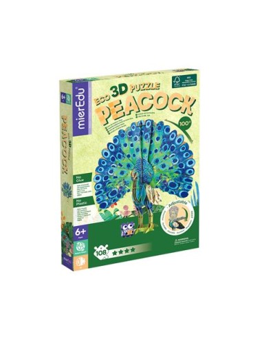Puzzle eco 3D, Pavo real. MierEdu.